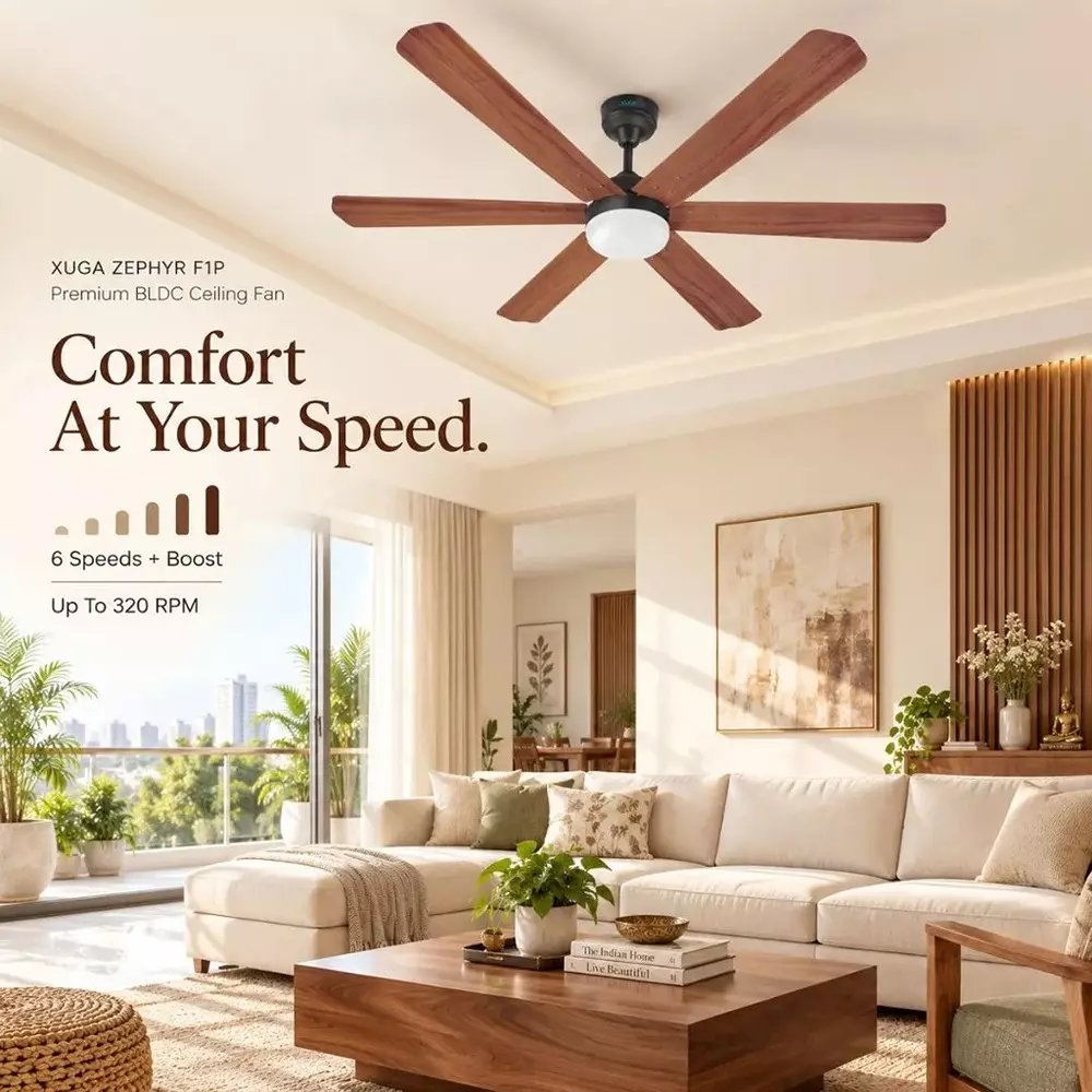 xuga-ceiling-fan-210-cmm-air-flow-bldc-motor-6-blades-320-rpm-1200-mm-sweep-size-5-star-rating-oakwood-color-zephyr-f1p