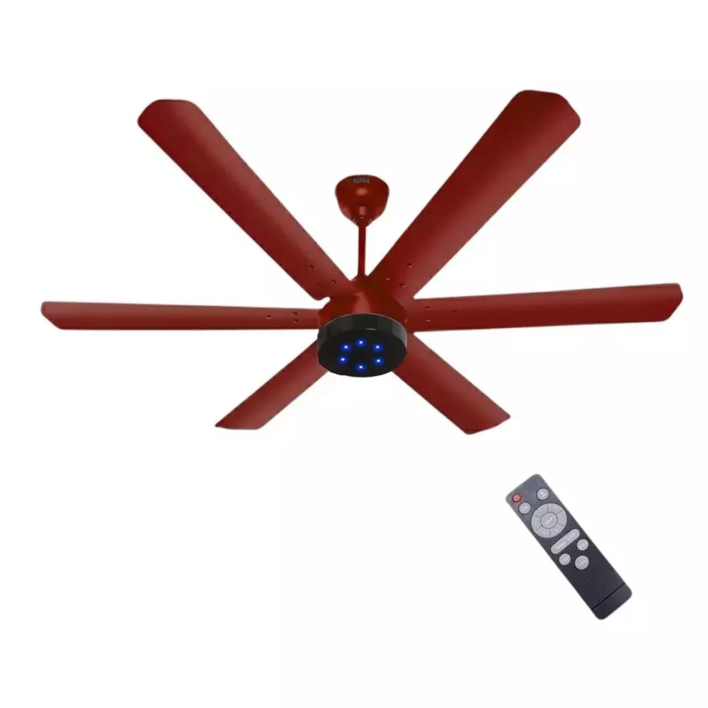 XUGA Ceiling Fan 210 CMM Air Flow 6 Blades 320 RPM 1200 mm Sweep Size Red Color, Jovian F6R