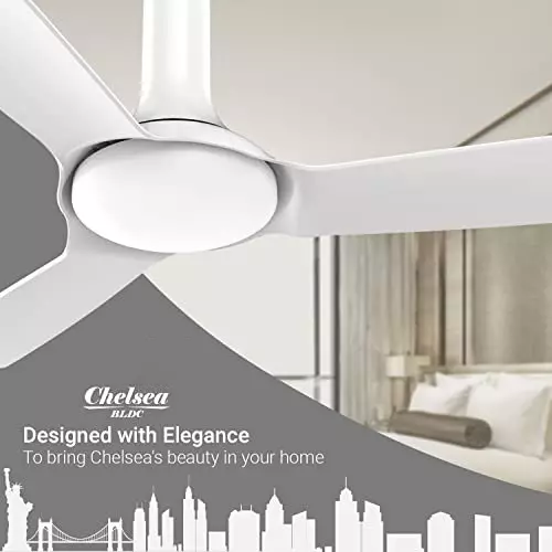 RR Signature NEW YORK CHELSEA BLDC Ceiling Fan Pristine White 1200 mm Sweep 320 RPM