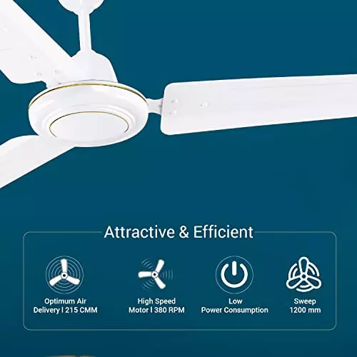 RR Signature RAPID PRO Ceiling Fan Chest White 1200 mm Sweep 370 RPM