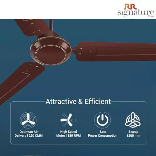 RR Signature JOSH Ceiling Fan Brown 1200 mm Sweep 390 RPM