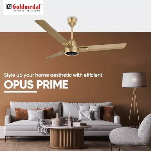 Goldmedal Opus Prime Ceiling Fan with Remote Control Golden Dune 1200 mm, SCFP301948GLGOD