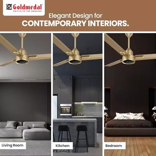 Goldmedal Opus Prime Ceiling Fan with Remote Control Golden Dune 1200 mm, SCFP301948GLGOD