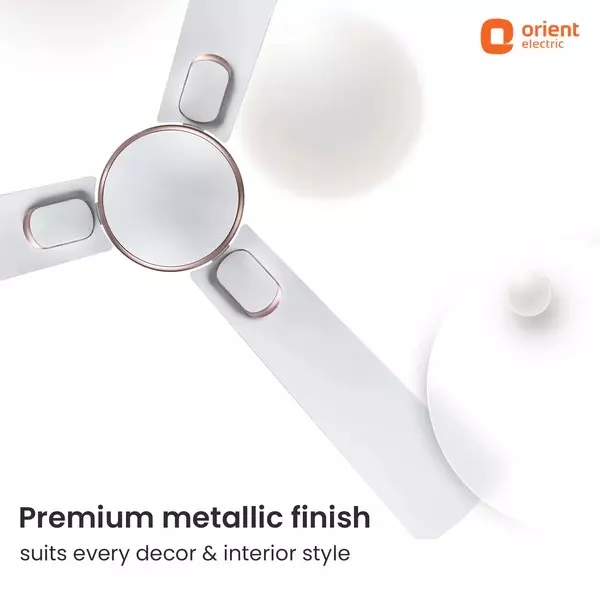 Orient Deco Blanco Ceiling Fan Caramel White 1200 mm 55 W 3 Blades 370 RPM