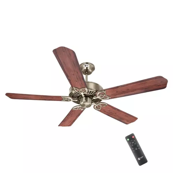 Orient Premium Subaris Ceiling Fan with Smart Remote Antique Brass Oakwood 1300 mm 67 W 5 Blades ‎250 RPM
