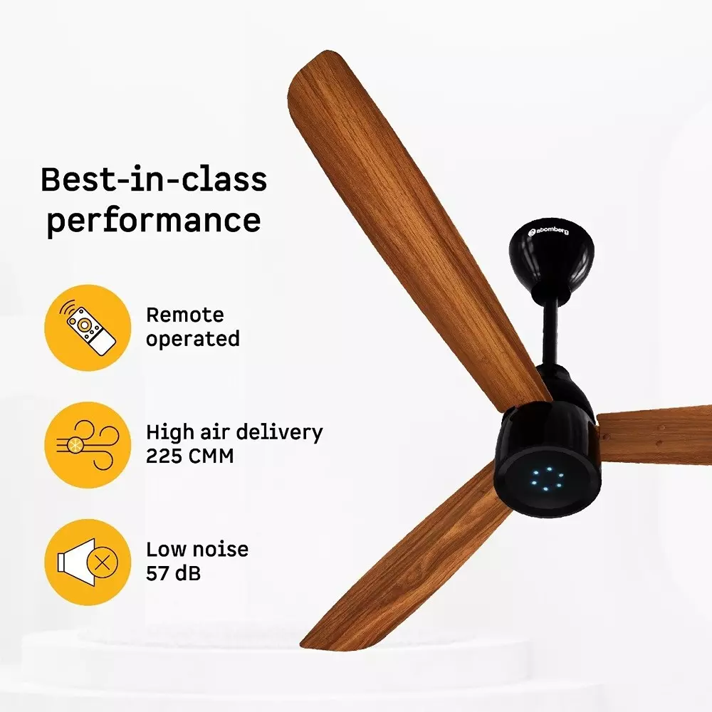 Atomberg Renesa Prime Wooden (Honey Maplewood) 1200 mm Ceiling Fan With Remote Control