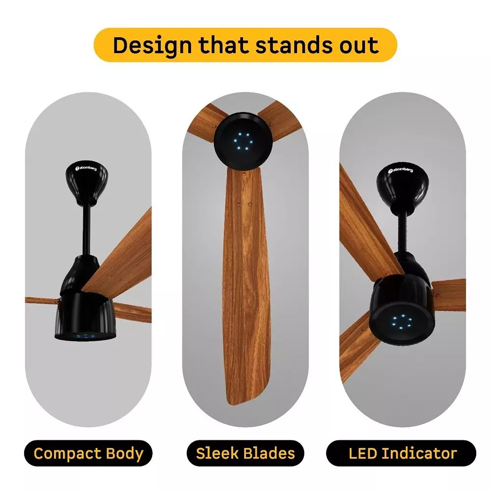 Atomberg Renesa Prime Wooden (Honey Maplewood) 1200 mm Ceiling Fan With Remote Control