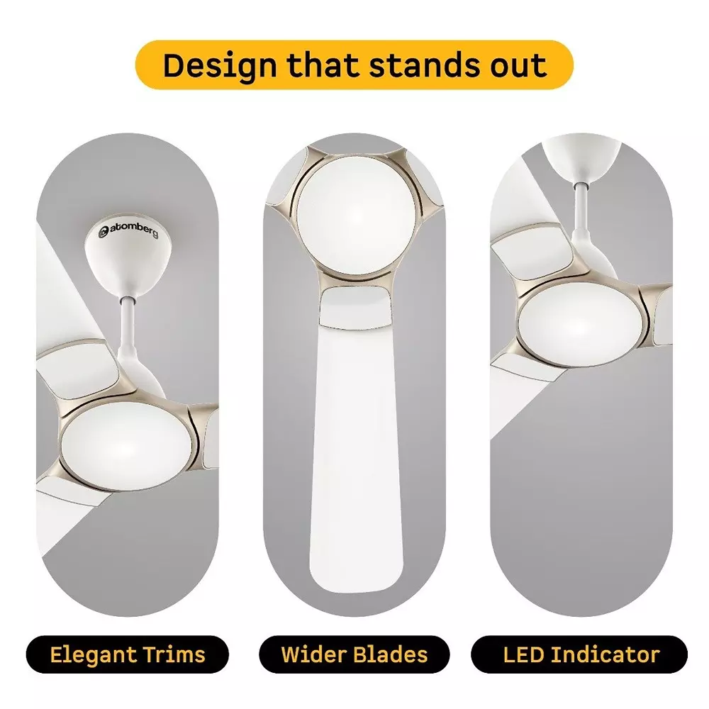 Atomberg Erica Nuvo Snow White 1200 mm Ceiling Fan With Remote