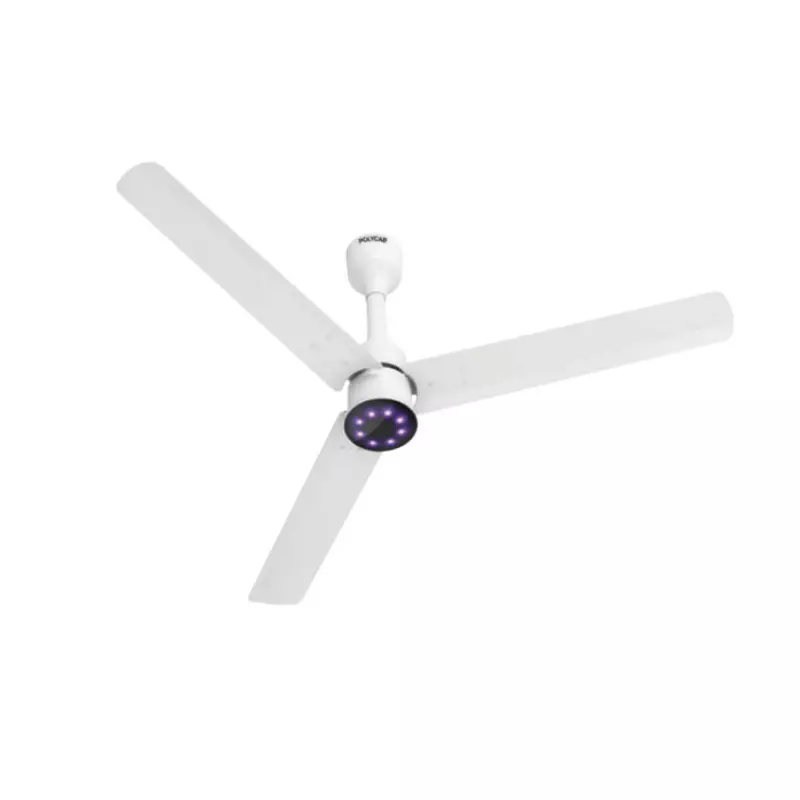 Polycab Ceiling Fan Silencio Mini Led 1200 mm Sweep Size Matt Snow White