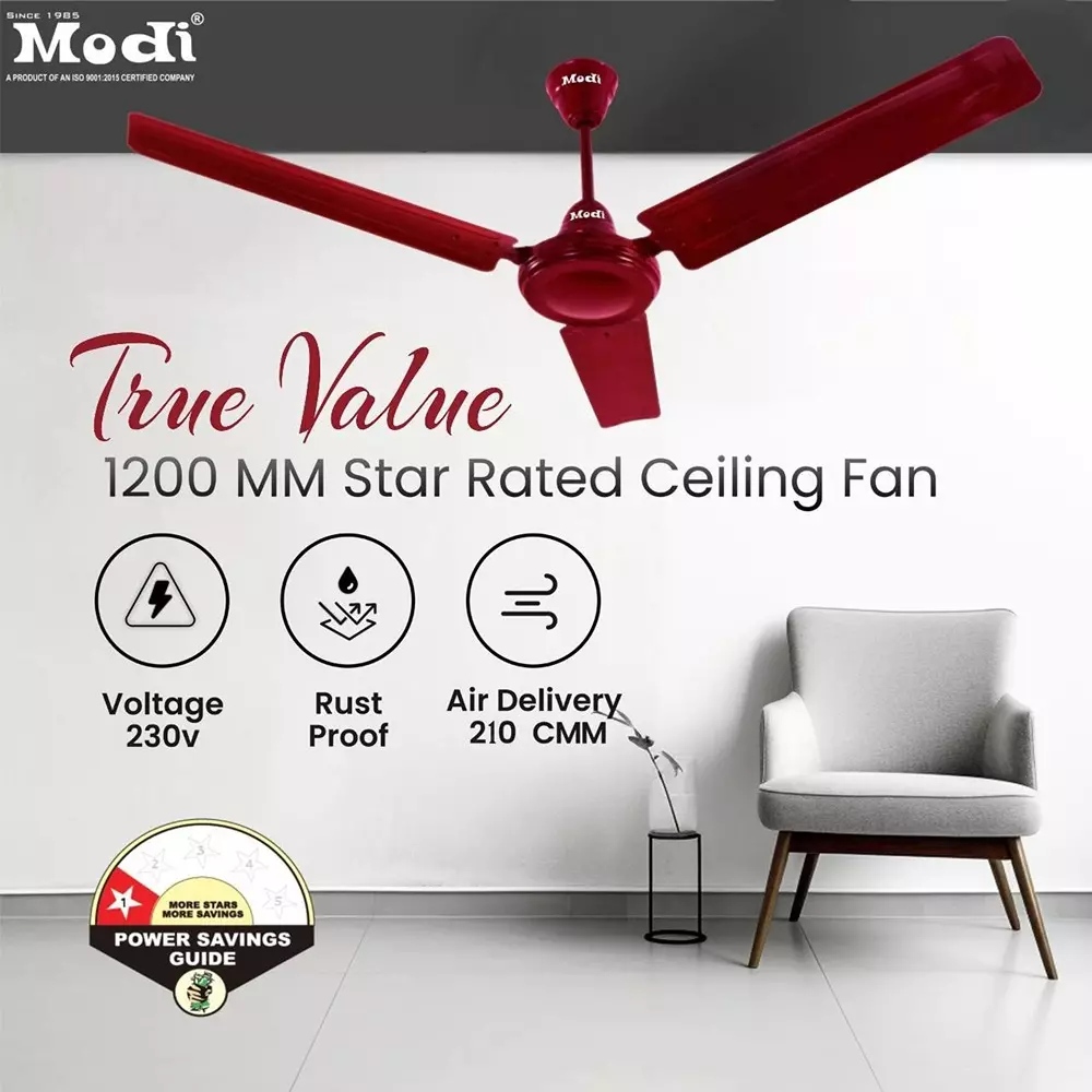 modi-true-value-ceiling-fan-1200-mm-brown-color-48-truevalue-br-pk2-pack-of-2