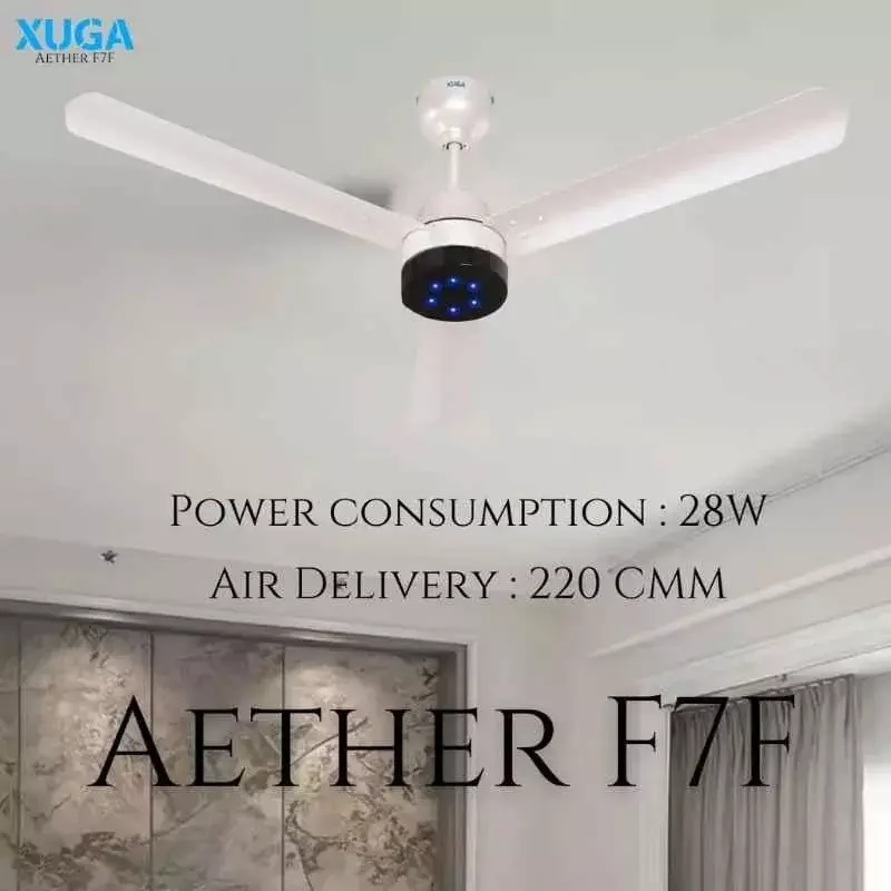 xuga-ceiling-fan-220-cmm-air-flow-bldc-motor-3-blades-380-rpm-1200-mm-sweep-size-5-star-rating-white-color-aether-f7f