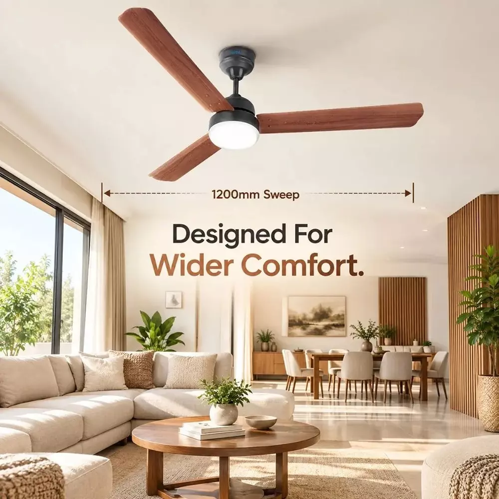 xuga-ceiling-fan-220-cmm-air-flow-bldc-motor-3-blades-380-rpm-1200-mm-sweep-size-5-star-rating-oakwood-color-celeste-f2p