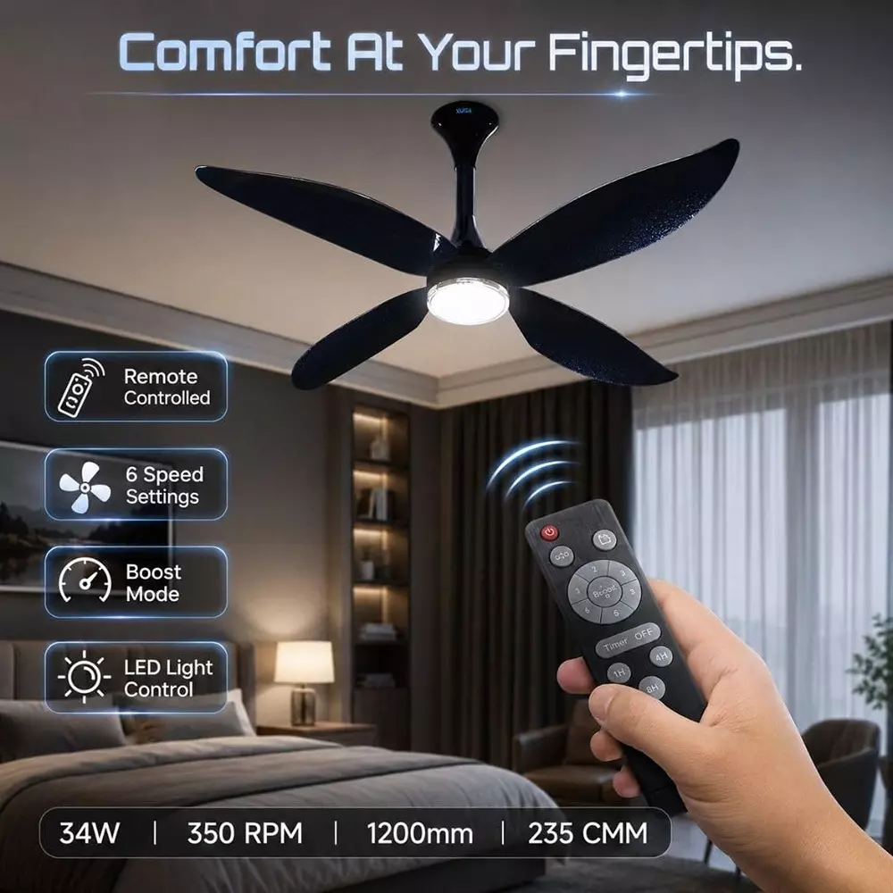 xuga-ceiling-fan-235-cmm-air-flow-bldc-motor-4-blades-350-rpm-1200-mm-sweep-size-black-color-avior-f8d