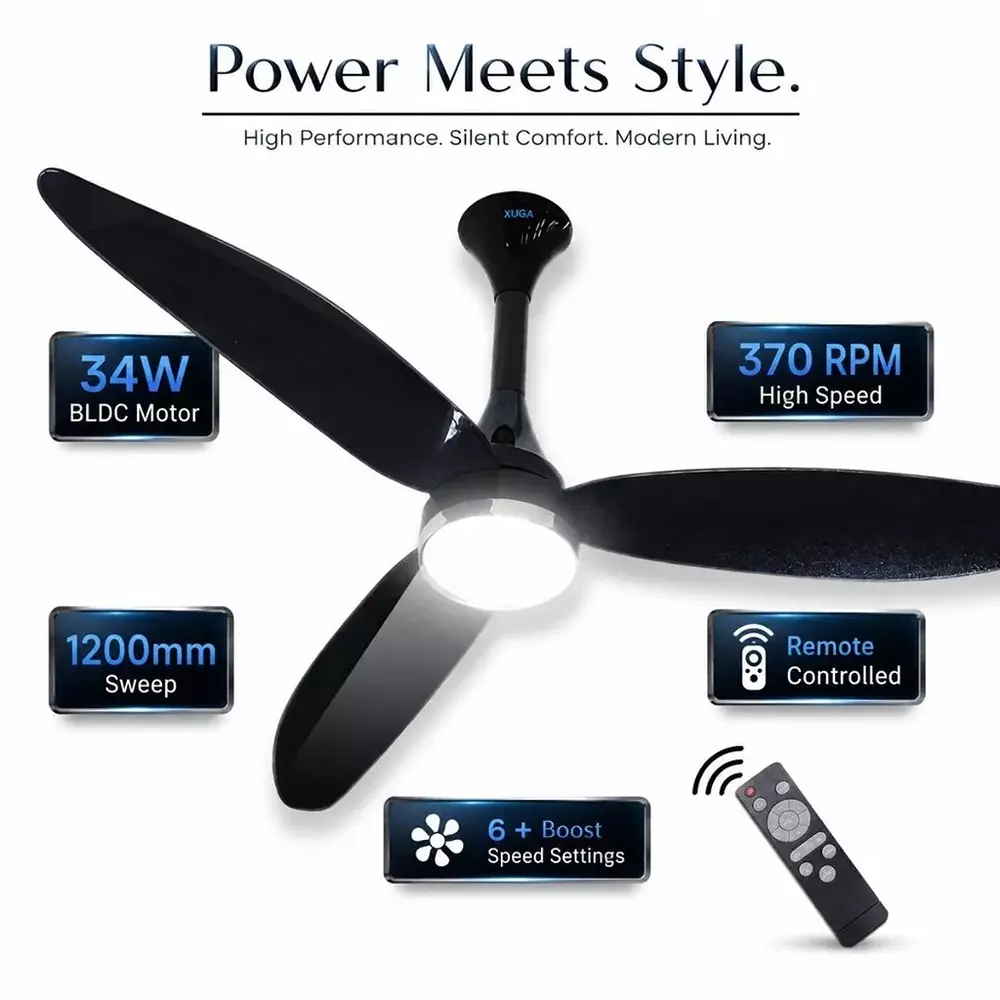xuga-ceiling-fan-235-cmm-air-flow-bldc-motor-3-blades-370-rpm-1200-mm-sweep-size-black-color-ziora-f9d
