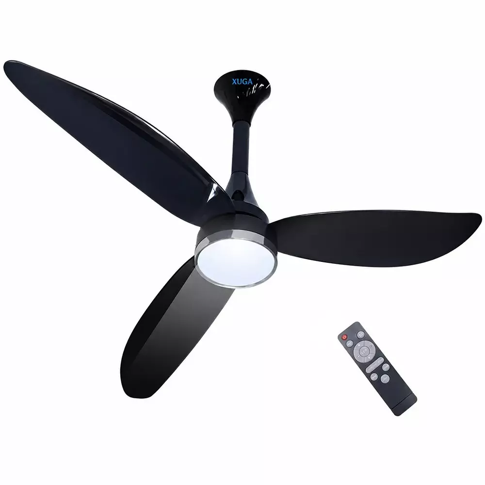 XUGA Ceiling Fan 235 CMM Air Flow BLDC Motor 3 Blades 370 RPM 1200 mm Sweep Size Black Color, Ziora F9D