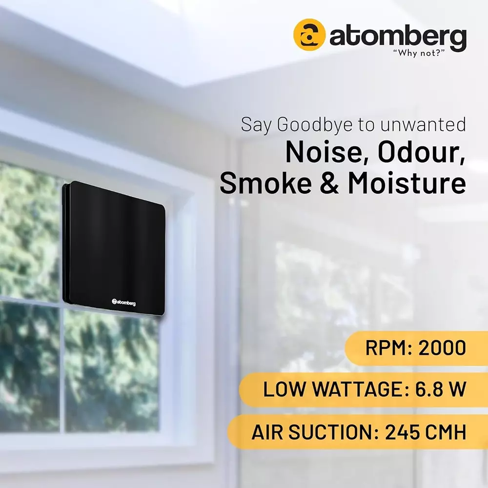 Atomberg Studio Gloss Black 150 mm Exhaust Fan