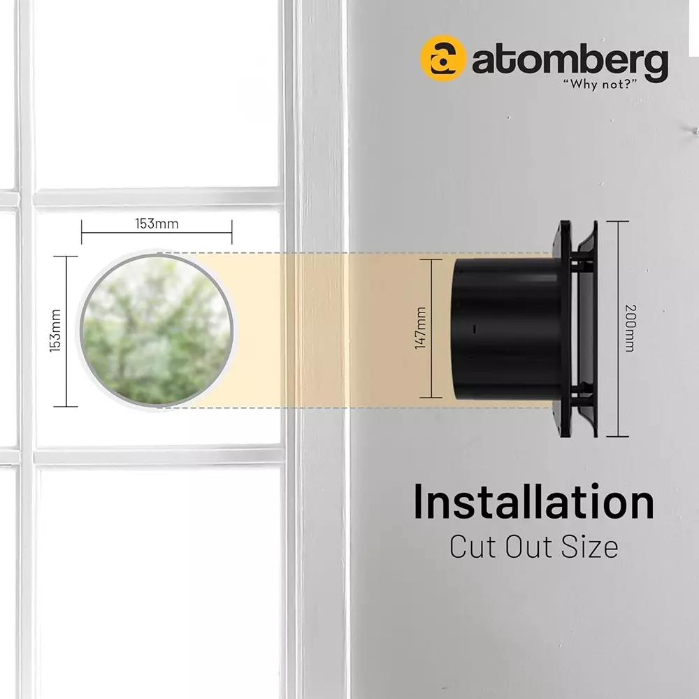 Atomberg Studio Gloss Black 150 mm Exhaust Fan
