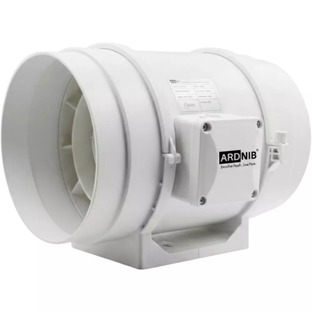 Ardnib Inline Exhaust Fan 8 Blades 2 Speed 130 W Power Consumption White for Chimney, ARD-8 INCH INLINE FAN