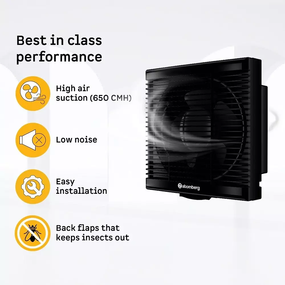 Atomberg Efficio Gloss Black 150 mm Exhaust Fan
