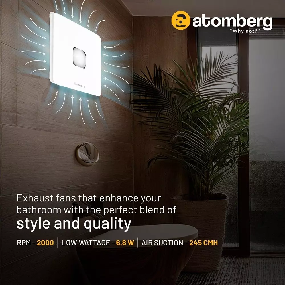 Atomberg Studio+ Gloss White 150 mm Exhaust Fan