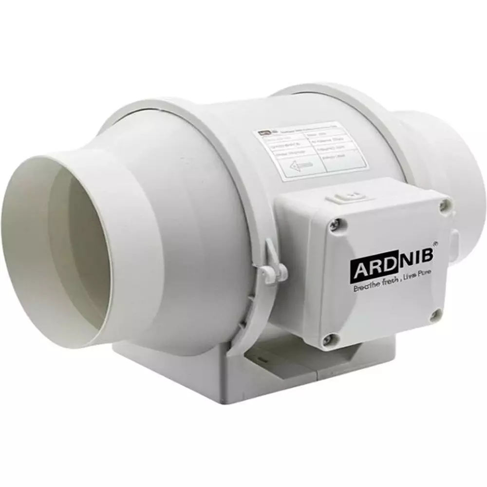 Ardnib Inline Exhaust Fan 8 Blades 2 Speed 70 W Power Consumption White for Chimney, ARD-6 INCH INLINE FAN