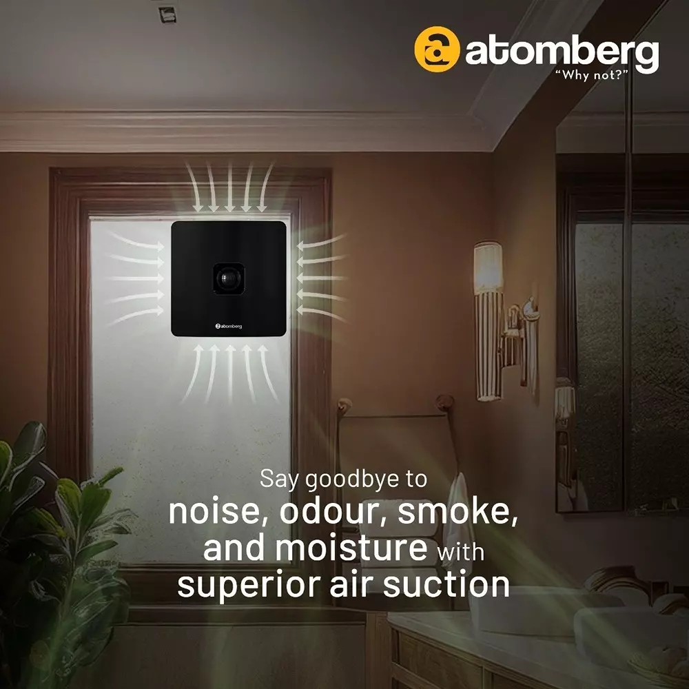 Atomberg Studio+ Gloss Black 150 mm Exhaust Fan