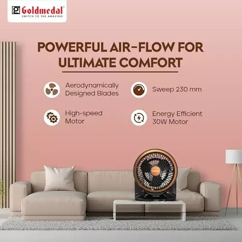 Goldmedal I-Fresh Personal Fan Black 230 mm, PCS650409DMNBK