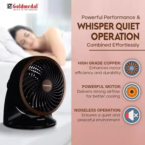 Goldmedal I-Fresh Personal Fan Black 230 mm, PCS650409DMNBK