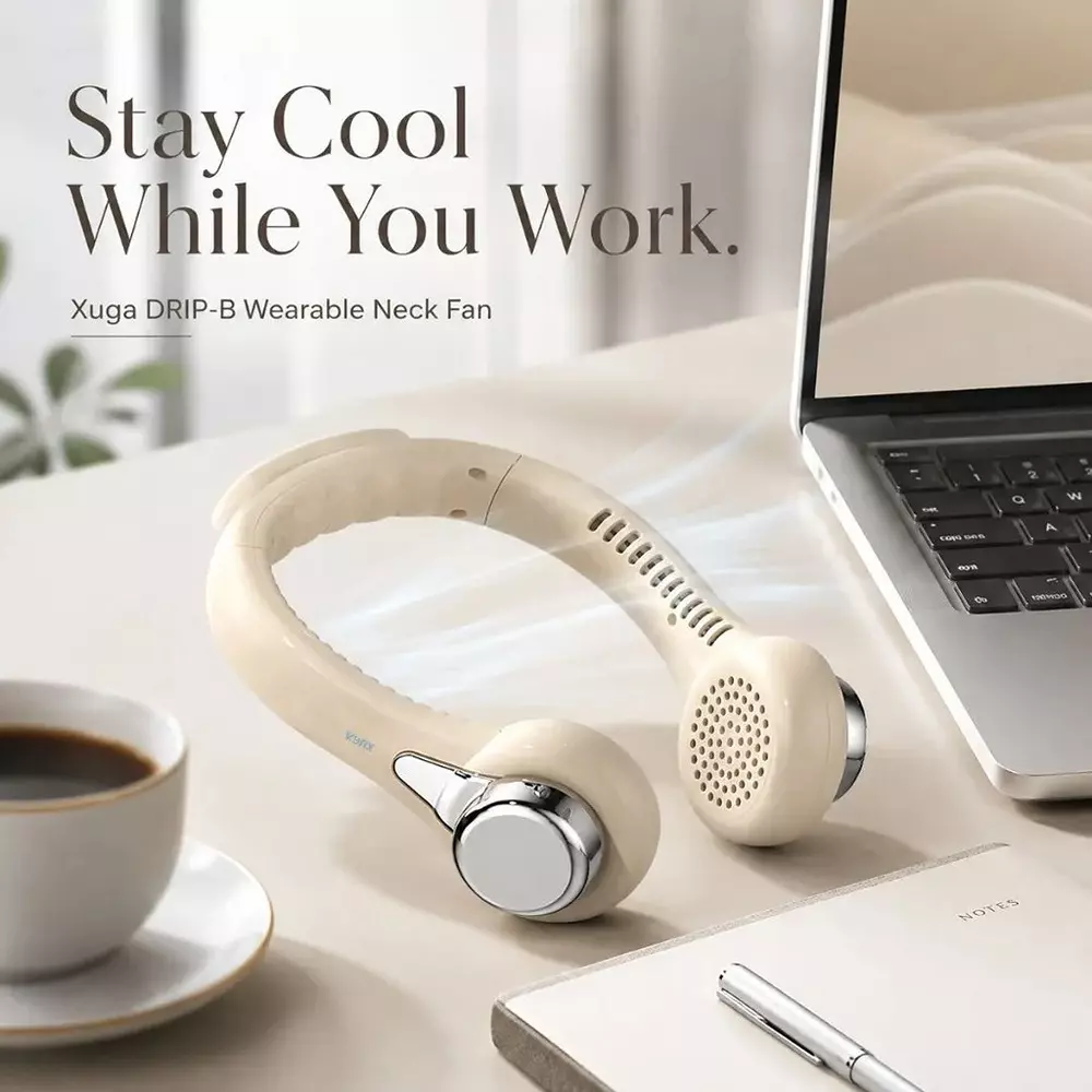 xuga-portable-neck-fan-800-mah-battery-capacity-brushless-motor-5-v-battery-voltage-beige-color-drip-b