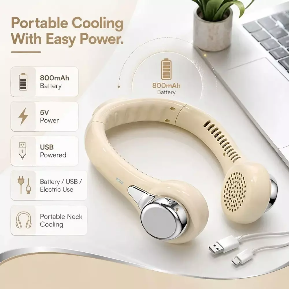 xuga-portable-neck-fan-800-mah-battery-capacity-brushless-motor-5-v-battery-voltage-beige-color-drip-b