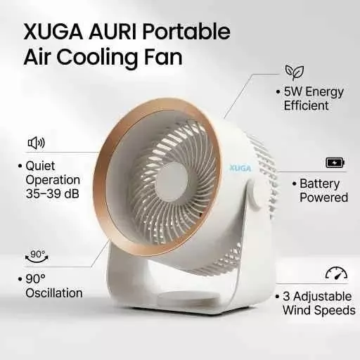 xuga-rechargeable-air-cooling-fan-1200-mah-battery-capacity-5-w-power-auri-akma