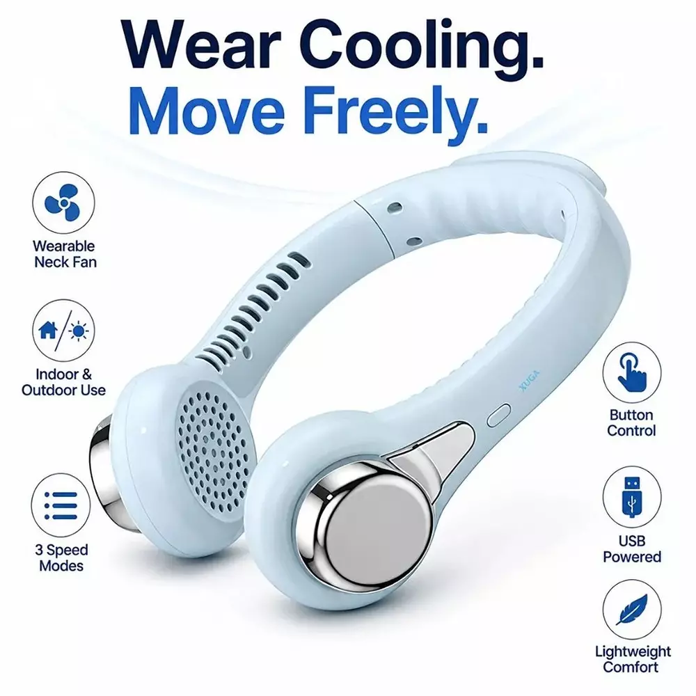 xuga-portable-neck-fan-800-mah-battery-capacity-brushless-motor-5-v-battery-voltage-blue-color-drip-s