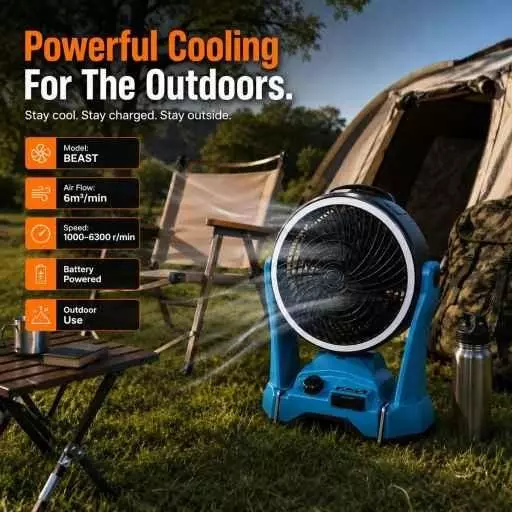 xuga-portable-air-cooling-fan-6-m3min-air-flow-2000-mah-battery-capacity-brushless-motor-10-w-power-21-v-battery-voltage-beast