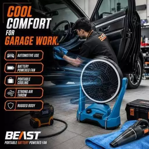 xuga-portable-air-cooling-fan-6-m3min-air-flow-2000-mah-battery-capacity-brushless-motor-10-w-power-21-v-battery-voltage-beast
