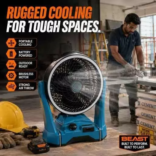 xuga-portable-air-cooling-fan-6-m3min-air-flow-2000-mah-battery-capacity-brushless-motor-10-w-power-21-v-battery-voltage-beast