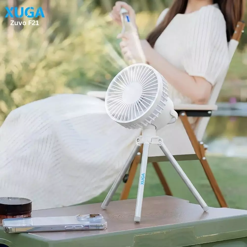 xuga-air-cooling-fan-2000-mah-battery-capacity-3-speed-black-white-color-zuvo-f21