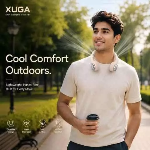xuga-portable-neck-fan-800-mah-battery-capacity-brushless-motor-5-v-battery-voltage-pink-color-drip