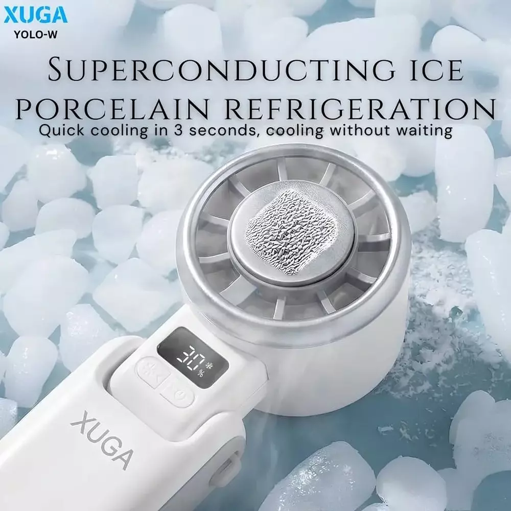 xuga-handheld-air-cooling-fan-4000-mah-battery-capacity-brushless-motor-105-w-power-5-speeds-yolo-w