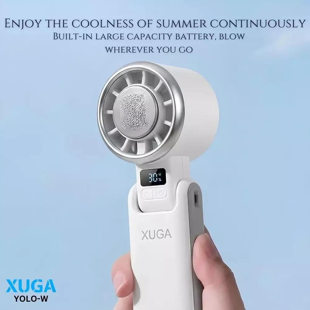 xuga-handheld-air-cooling-fan-4000-mah-battery-capacity-brushless-motor-105-w-power-5-speeds-yolo-w