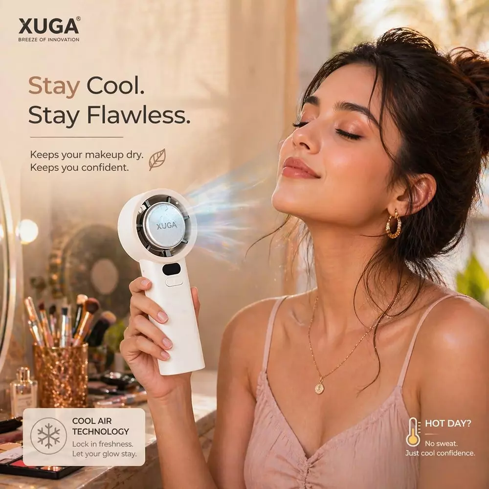 xuga-handheld-air-cooling-fan-5600-mah-battery-capacity-9-w-power-off-white-color-bae