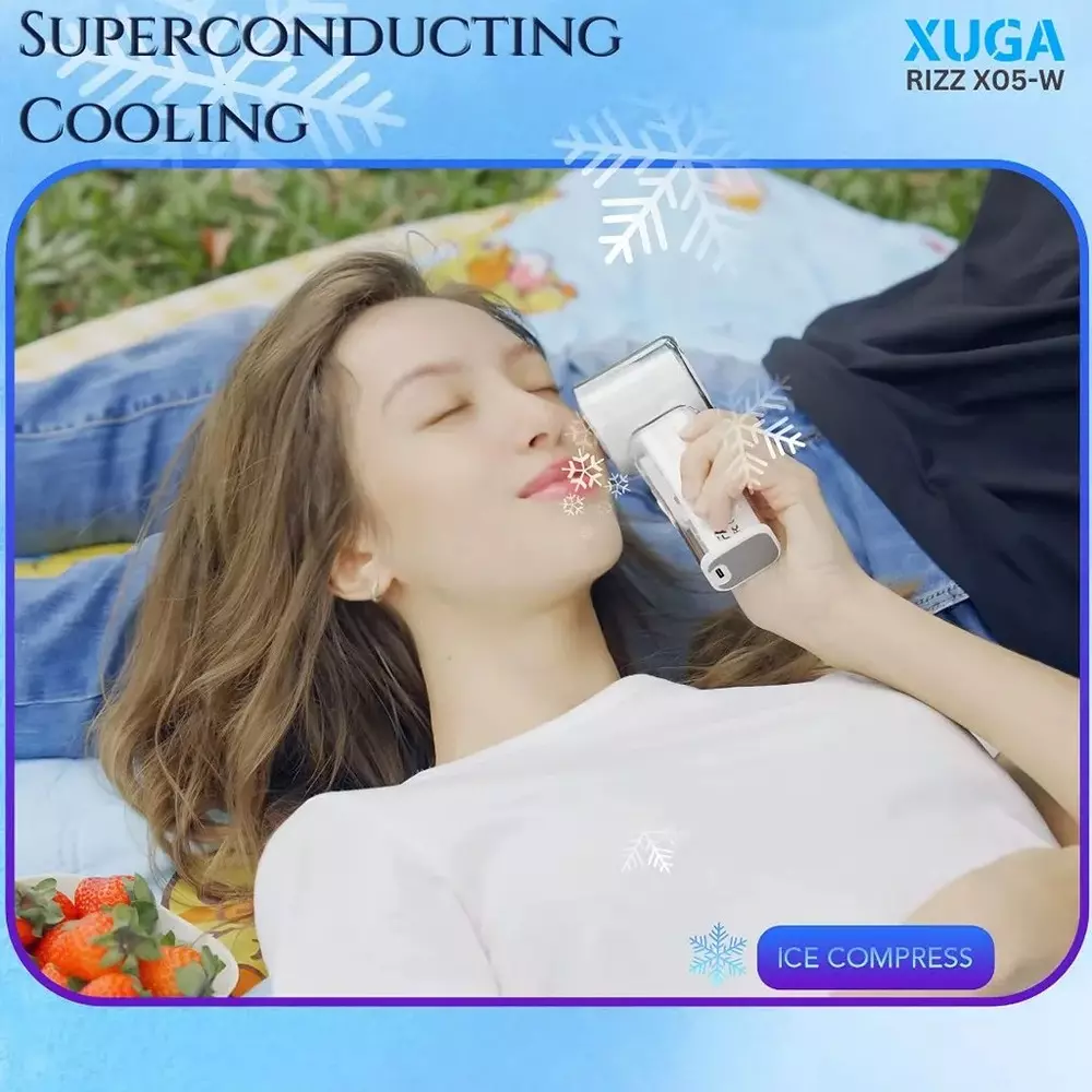 xuga-handheld-air-cooling-fan-6000-mah-battery-capacity-37-w-power-white-color-rizz-x05-w