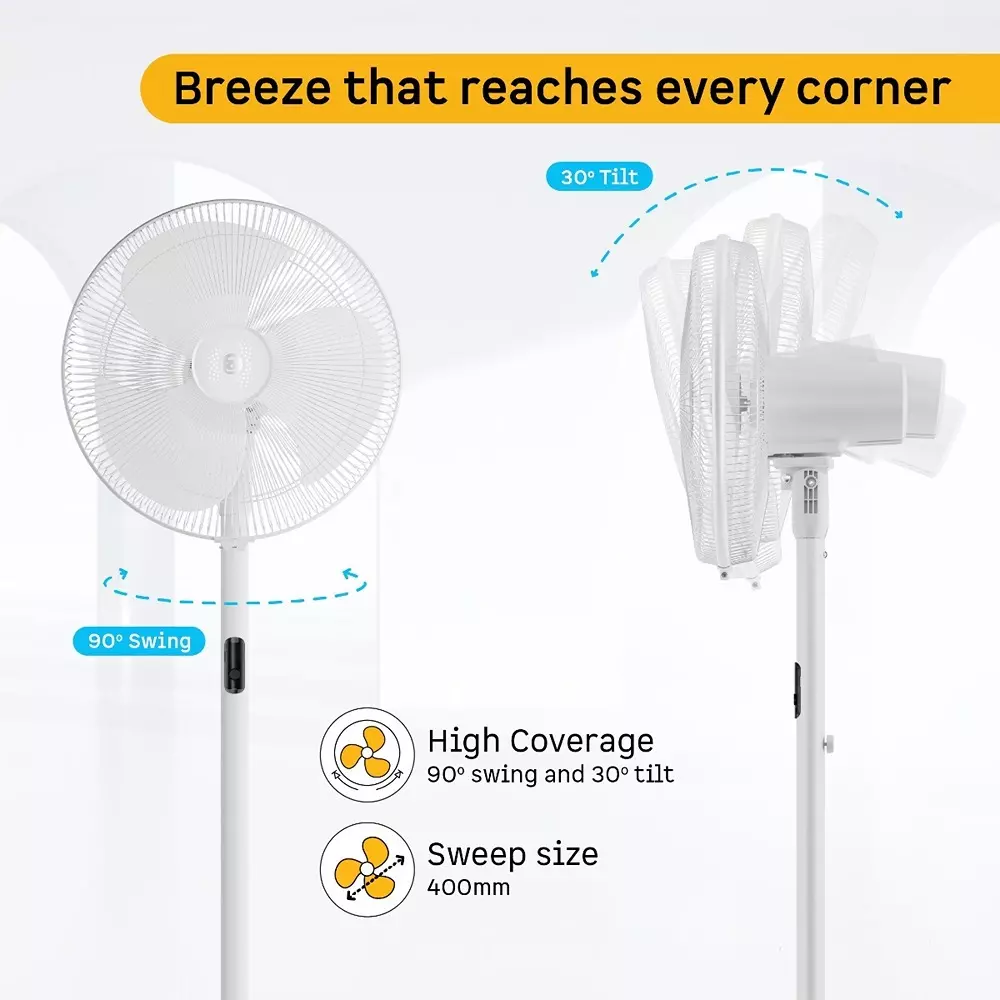 Atomberg Izar Hi-Speed Snow White 400 mm Pedestal Fan