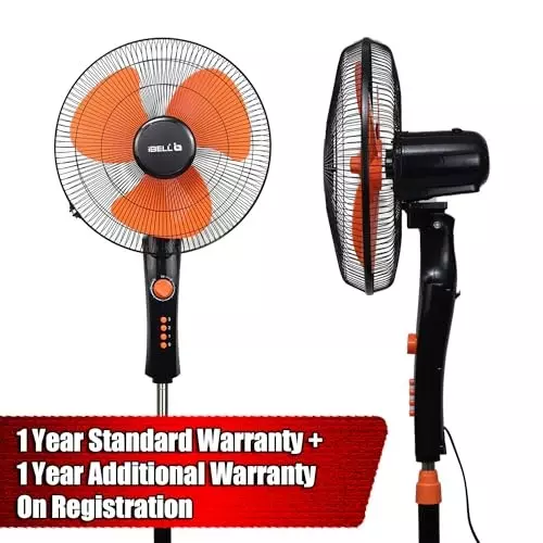 IBELL Pedestal Fan 1280 RPM 3 Blade 55 W Power 400 mm (15.7 inch) Sweep Size Button Control Orange, ZEPHYR03