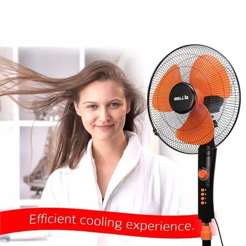 IBELL Pedestal Fan 1280 RPM 3 Blade 55 W Power 400 mm (15.7 inch) Sweep Size Button Control Orange, ZEPHYR03