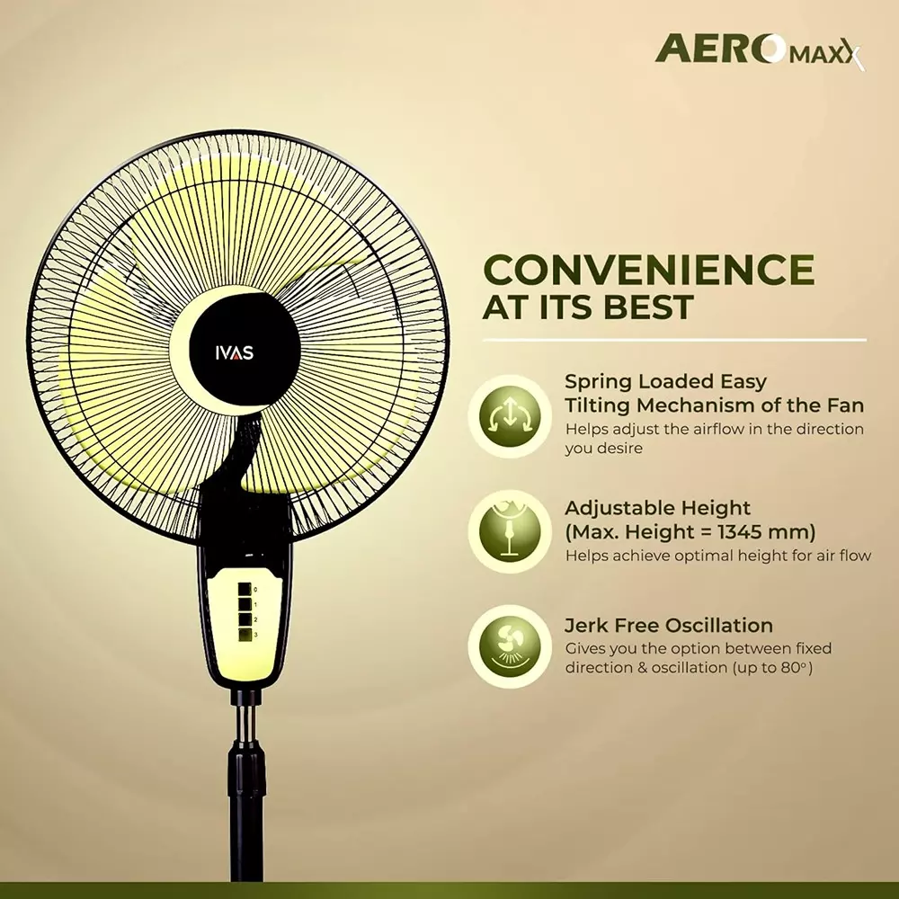 ivas-aeromaxx-3-blades-pedestal-fan-115-w-power-consumption-400-mm-sweep-size-corded-electric-yellow-black-for-room-home-use