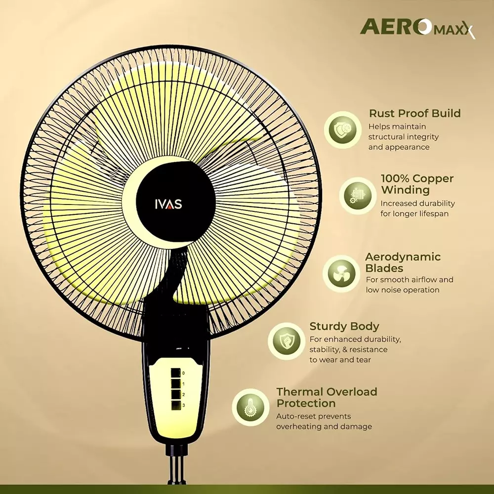 ivas-aeromaxx-3-blades-pedestal-fan-115-w-power-consumption-400-mm-sweep-size-corded-electric-yellow-black-for-room-home-use