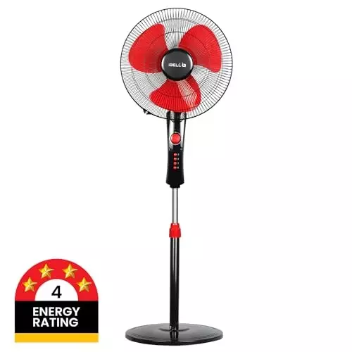 IBELL Pedestal Fan 1280 RPM 3 Blade 55 W Power 400 mm (15.7 inch) Sweep Size Button Control Red, ZEPHYR03