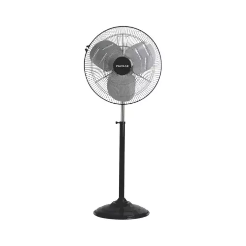 Polycab Pedestal Farrata Fan Sunami 500 mm Sweep Size Black Chrome II