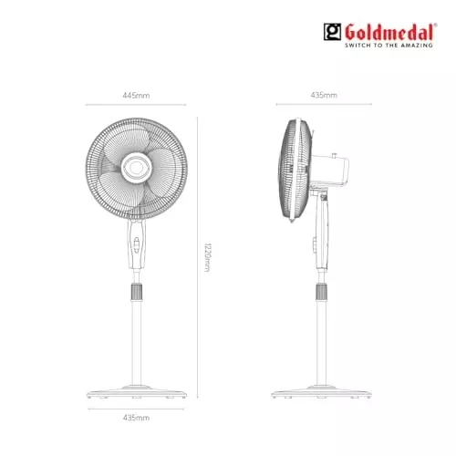 Goldmedal Dyno Pedestal Fan Turquoise Black 400 mm, PFS400716DMTBA