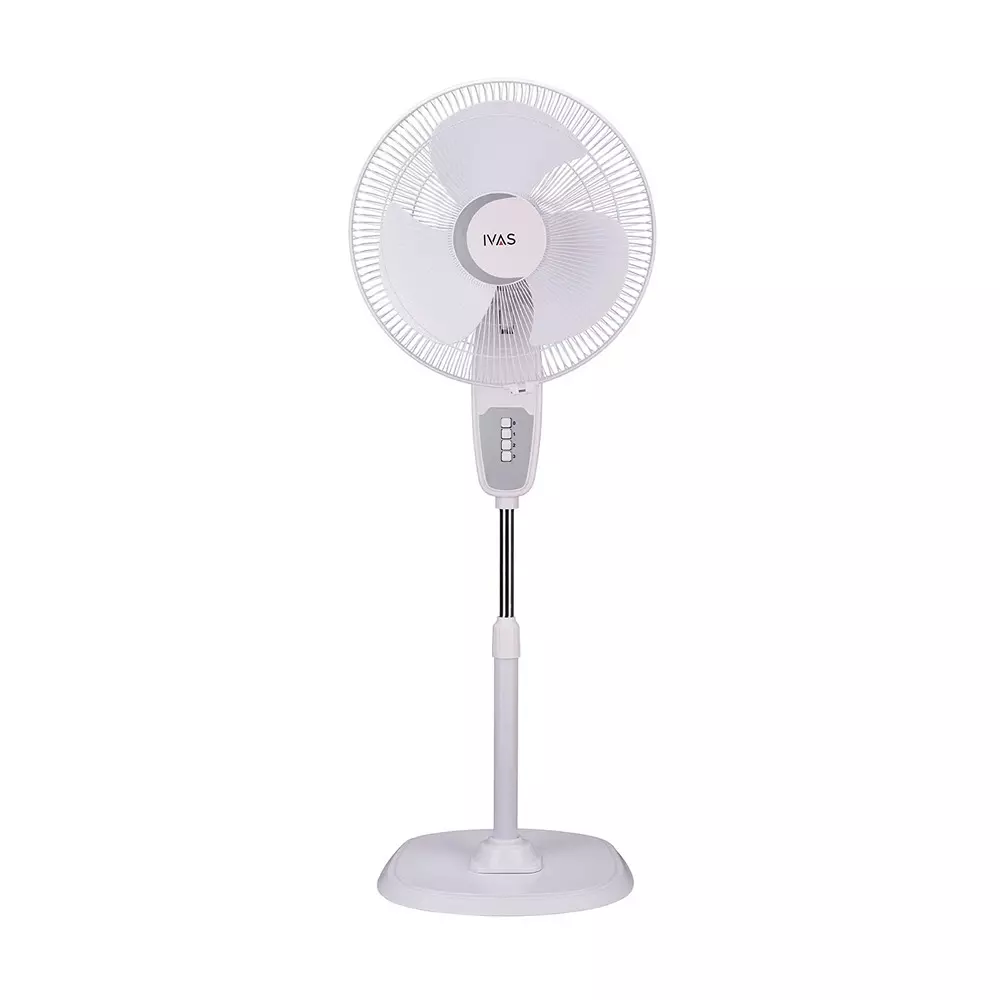 IVAS AEROMAXX 3 Blades Pedestal Fan 115 W Power Consumption 400 mm Sweep Size Corded Electric White for Room & Home Use